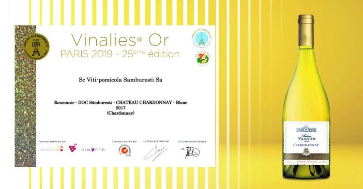Chateau Valvis Chardonnay este medaliat cu aur la Concursul „Vinalies Internationales” de la Paris, obținand astfel recunoa