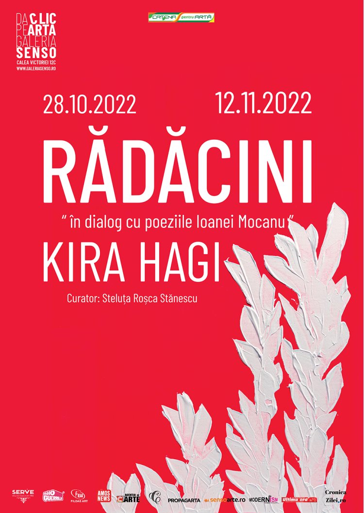 Expoziția „Rădăcini” de Kira Hagi în dialog cu poeziile Ioanei Mocanu, la Galeria Senso